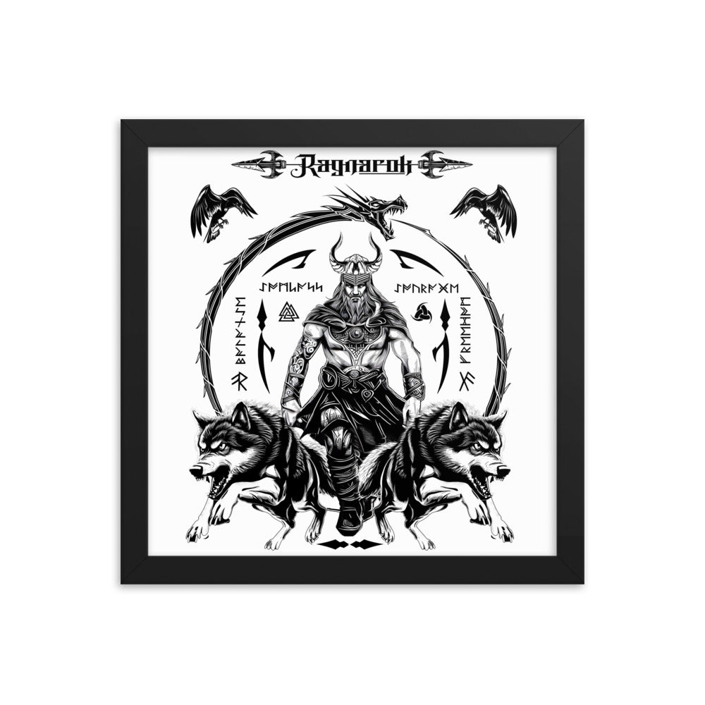 Black Framed Poster Viking Ragnarok Talisman Inspired Design