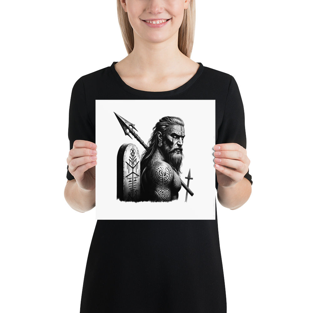 Viking Heroism - Enhanced Matte Framed Poster Talisman Valhalla Design