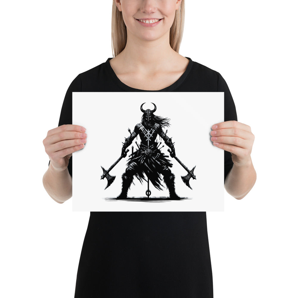 Viking Indomitable - Enhanced Matte Framed Poster Talisman Valhalla Design