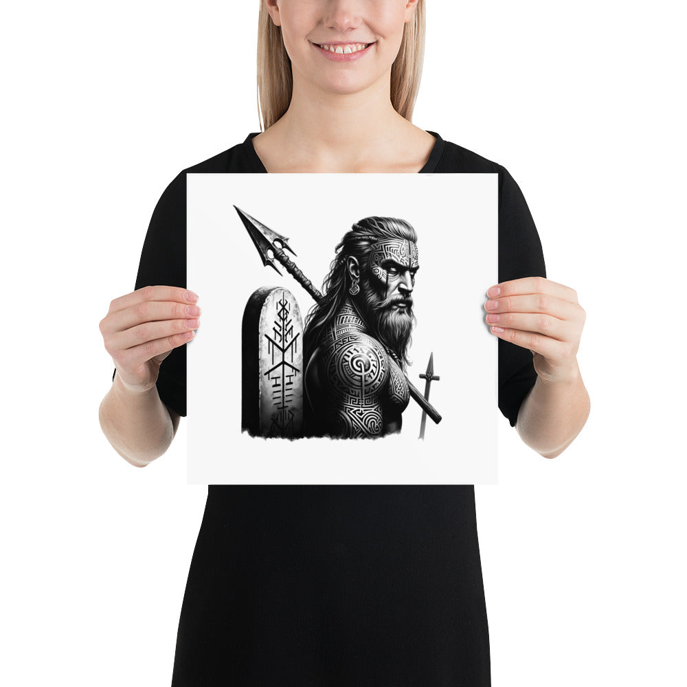 Viking Heroism - Enhanced Matte Framed Poster Talisman Valhalla Design