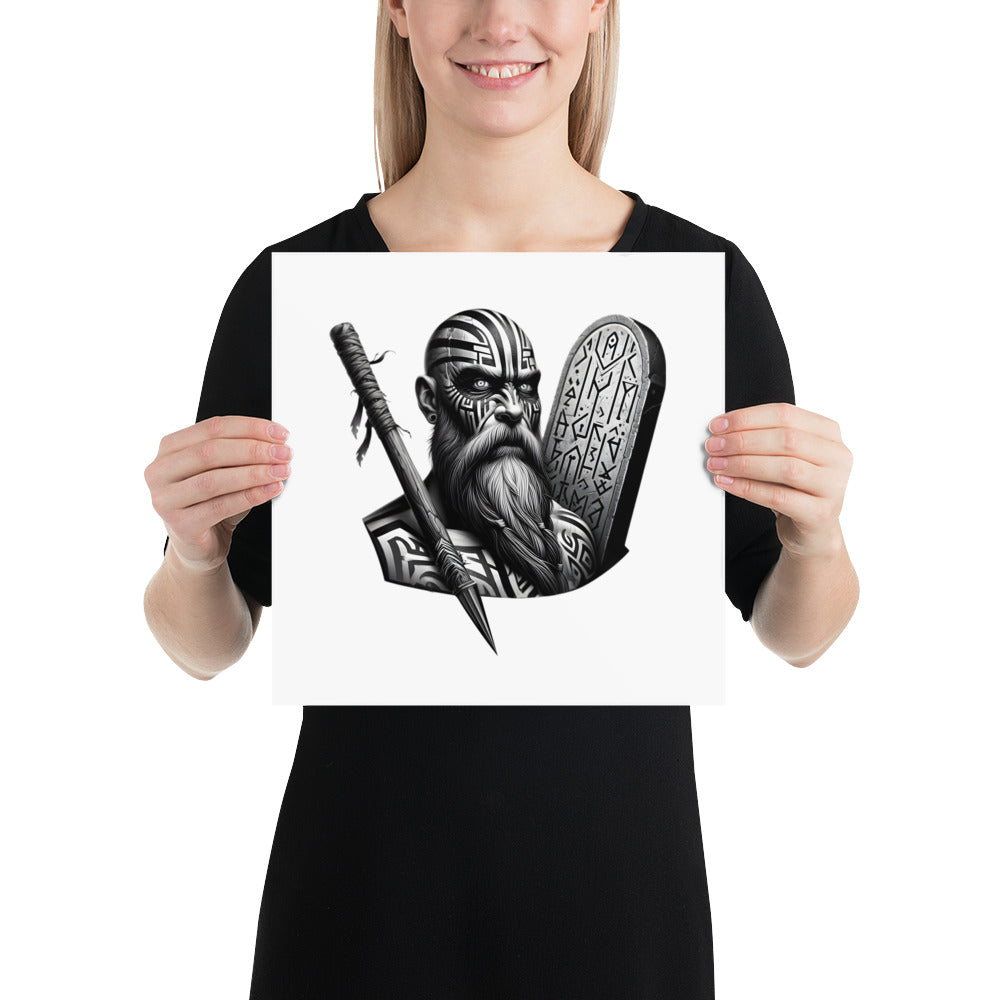 Viking Determination - Enhanced Matte Framed Poster Talisman Valhalla Design