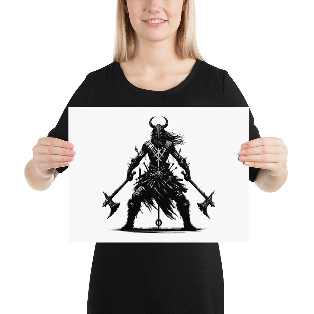 Viking Indomitable - Enhanced Matte Framed Poster Talisman Valhalla Design