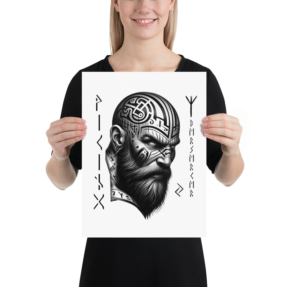 Viking Focus - Enhanced Matte Framed Poster Talisman Valhalla Design