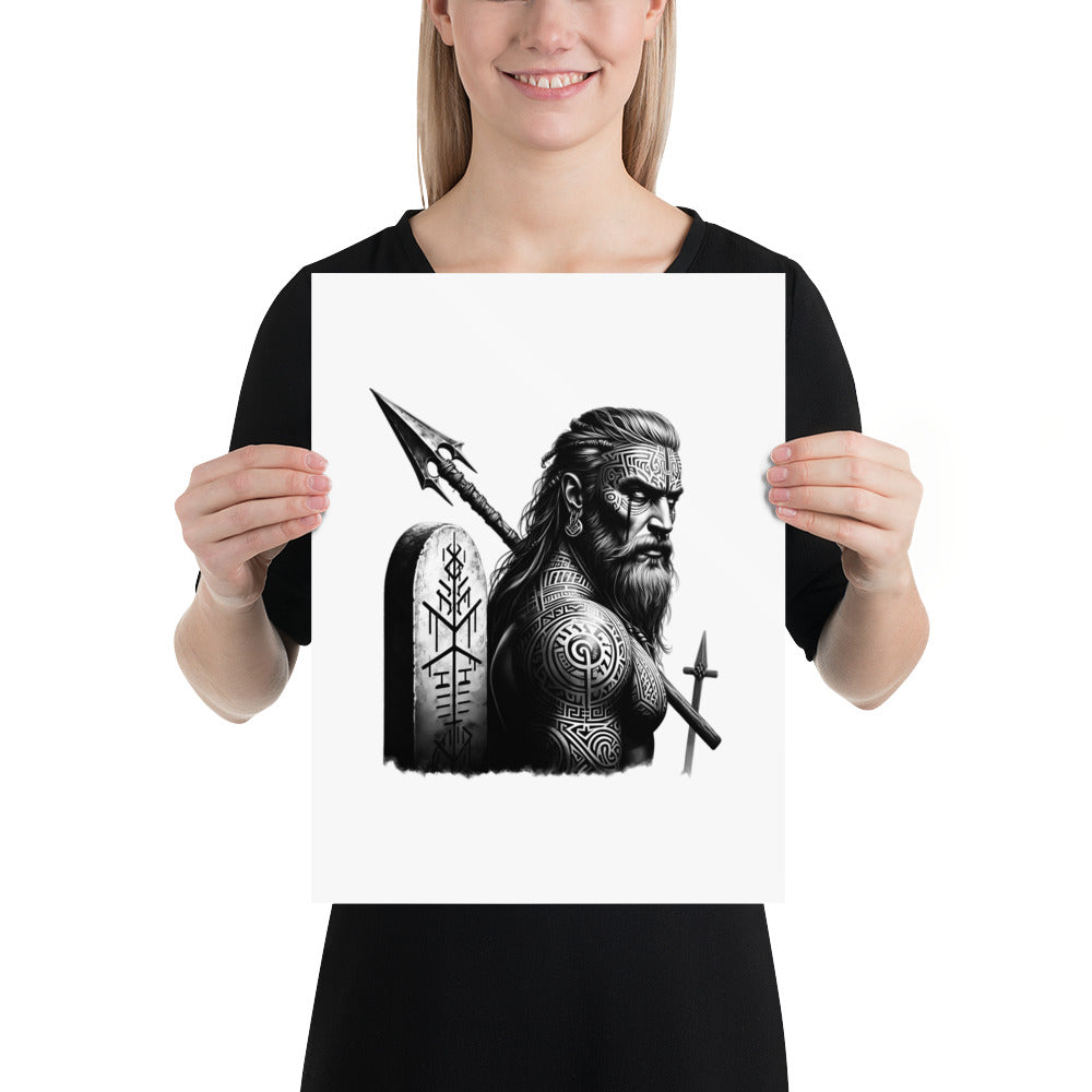 Viking Heroism - Enhanced Matte Framed Poster Talisman Valhalla Design