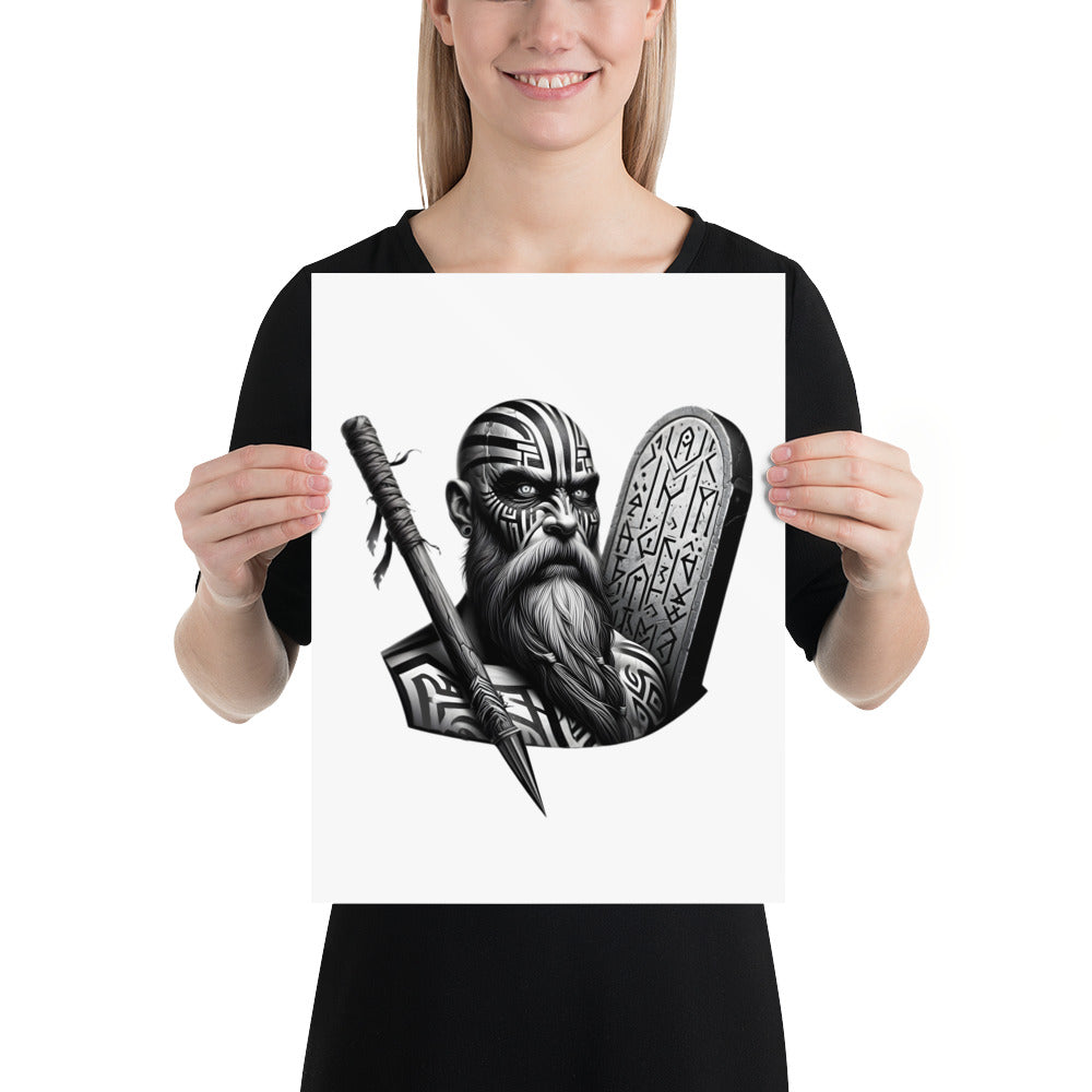 Viking Determination - Enhanced Matte Framed Poster Talisman Valhalla Design