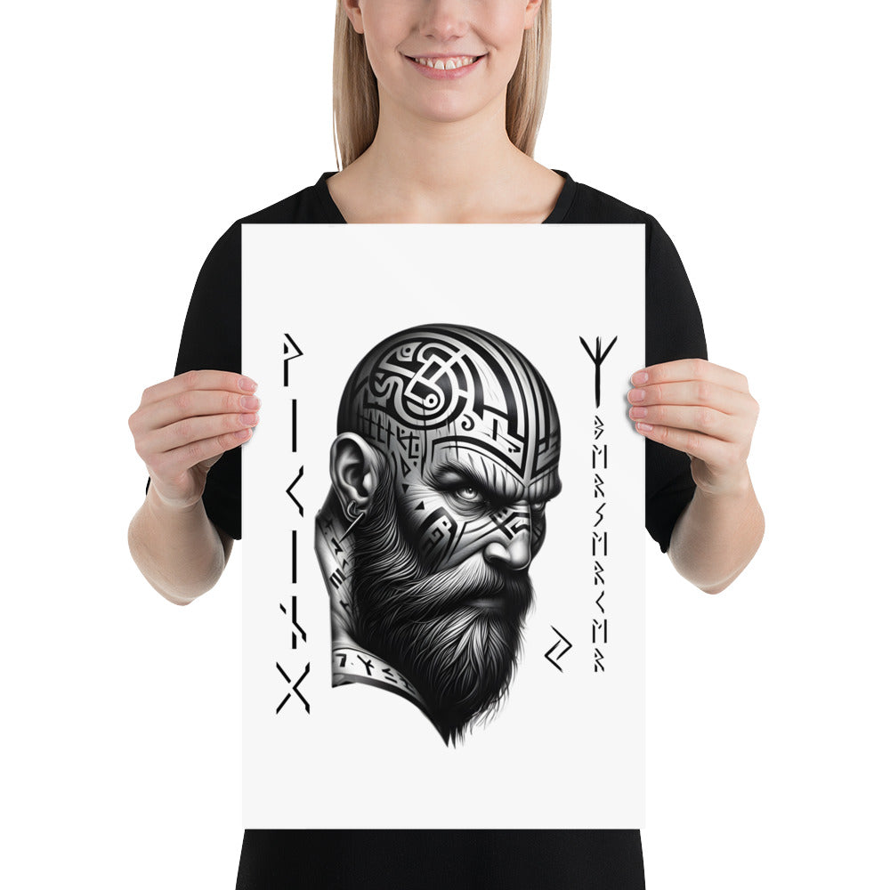 Viking Focus - Enhanced Matte Framed Poster Talisman Valhalla Design