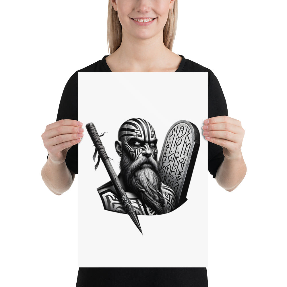 Viking Determination - Enhanced Matte Framed Poster Talisman Valhalla Design