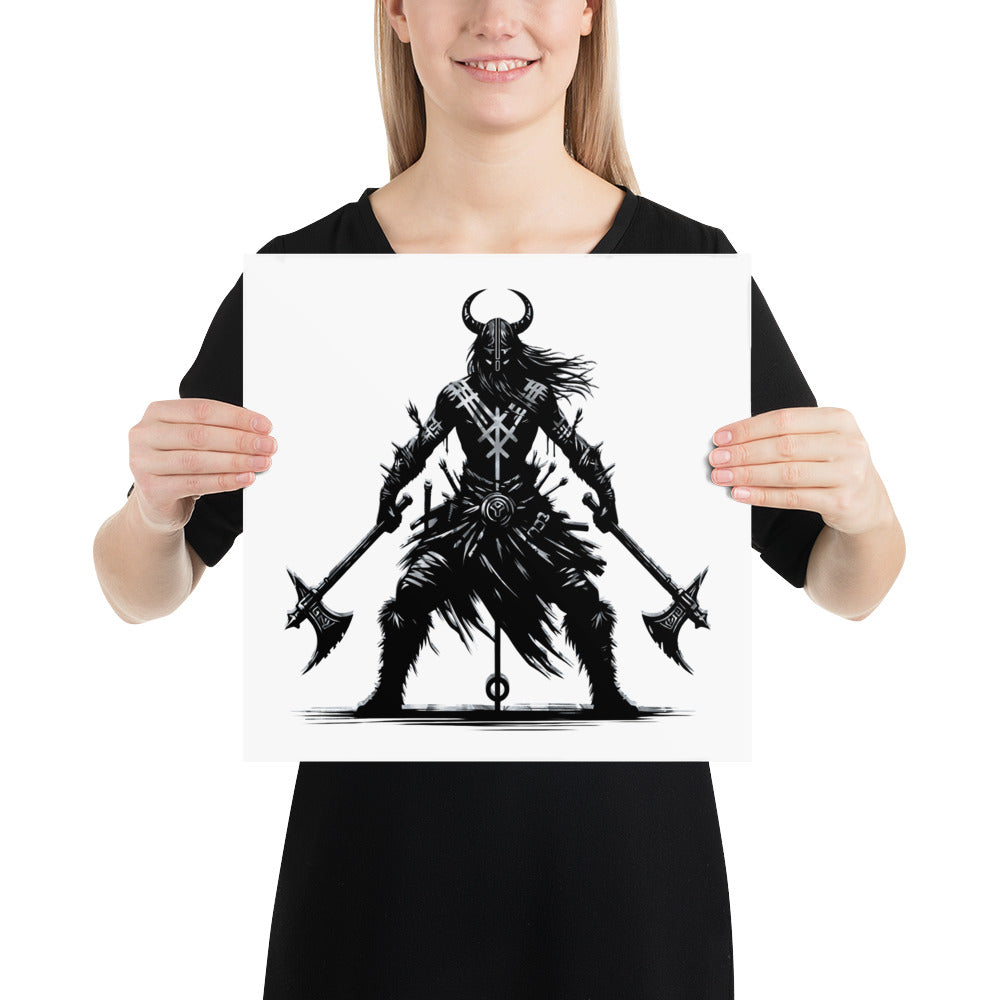 Viking Indomitable - Enhanced Matte Framed Poster Talisman Valhalla Design