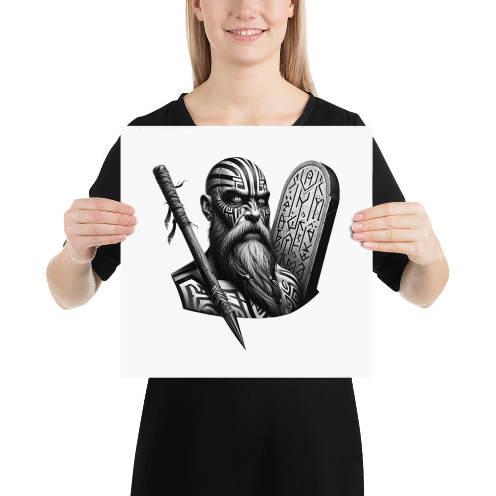 Viking Determination - Enhanced Matte Framed Poster Talisman Valhalla Design