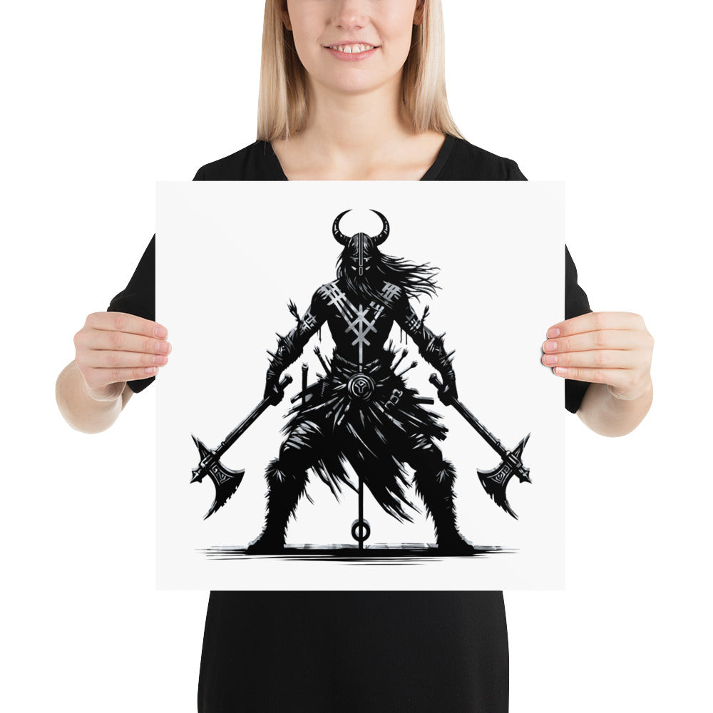 Viking Indomitable - Enhanced Matte Framed Poster Talisman Valhalla Design