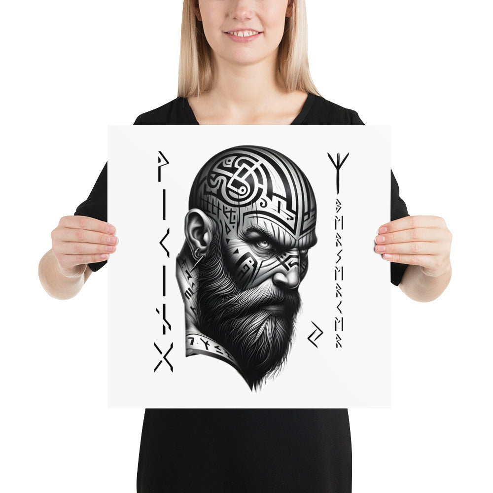 Viking Focus - Enhanced Matte Framed Poster Talisman Valhalla Design