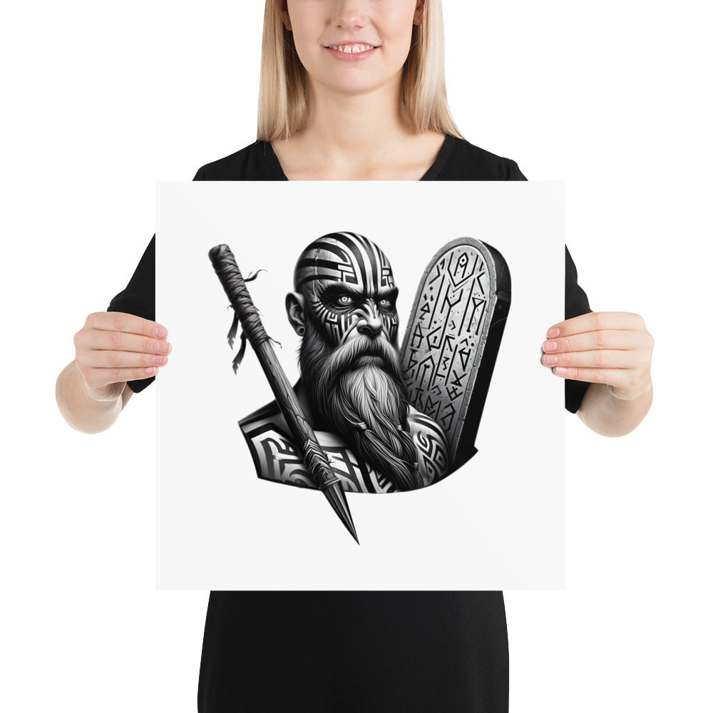 Viking Determination - Enhanced Matte Framed Poster Talisman Valhalla Design