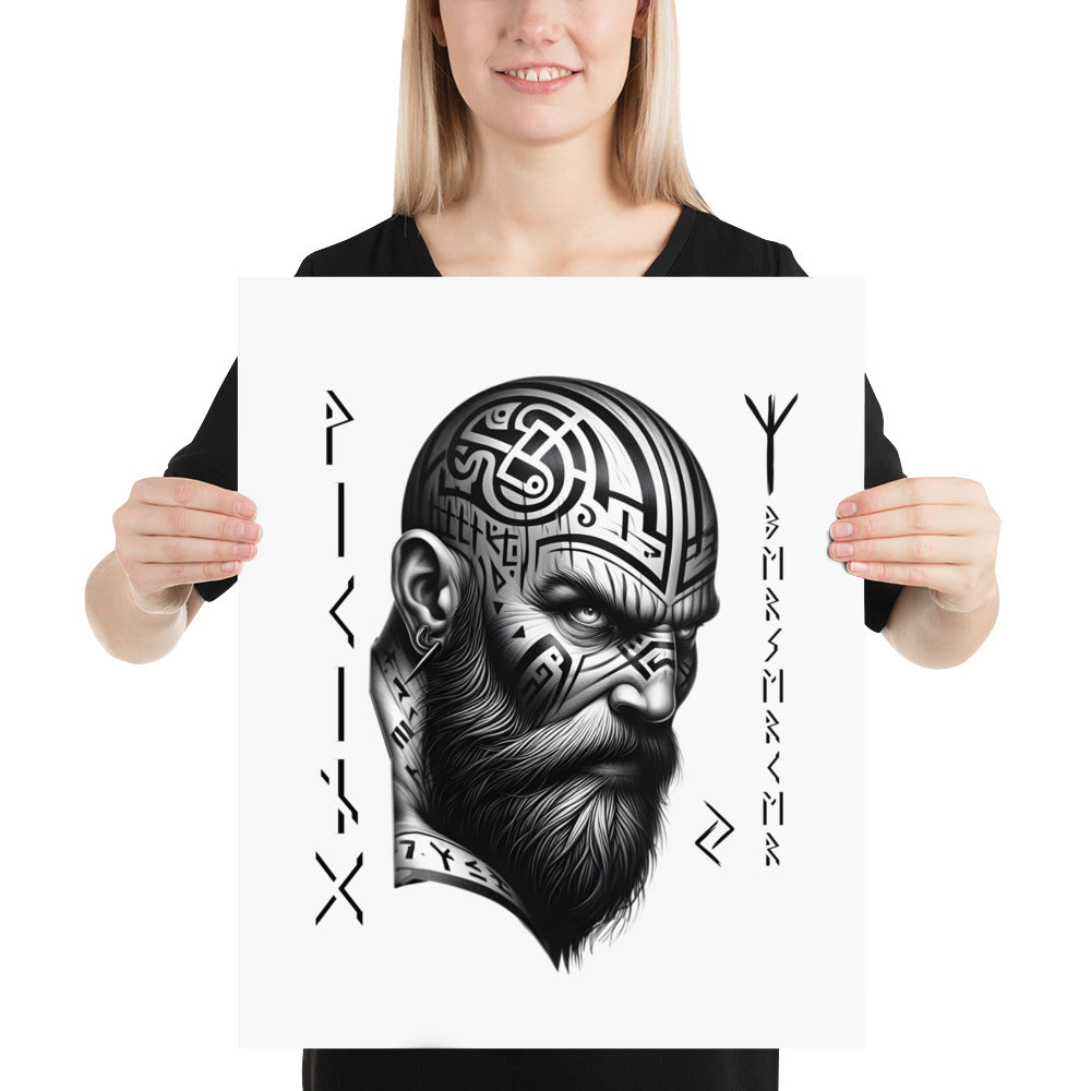 Viking Focus - Enhanced Matte Framed Poster Talisman Valhalla Design