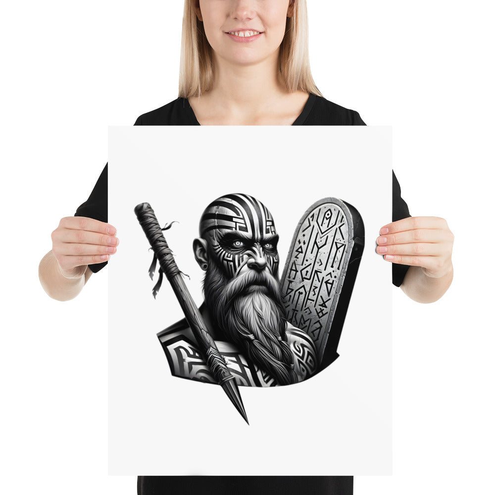 Viking Determination - Enhanced Matte Framed Poster Talisman Valhalla Design