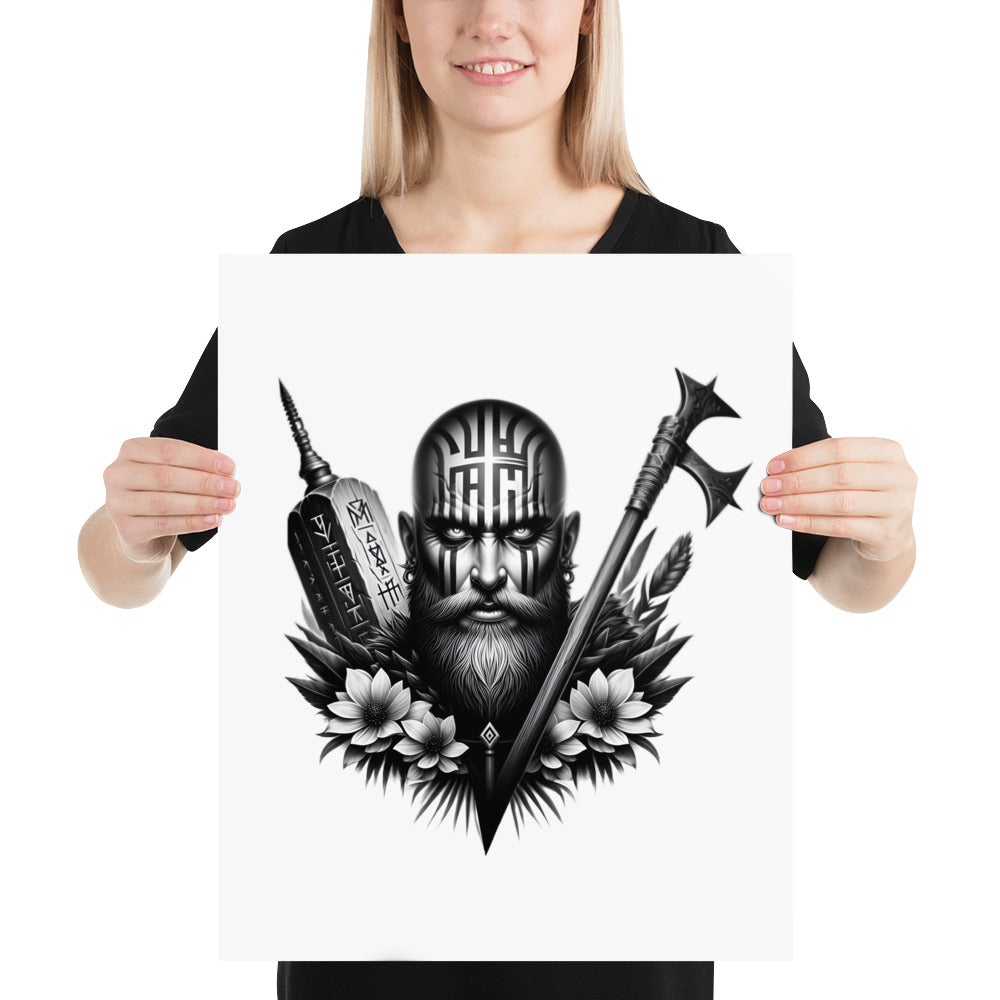 Viking Vigor - Enhanced Matte Framed Poster Talisman Valhalla Design