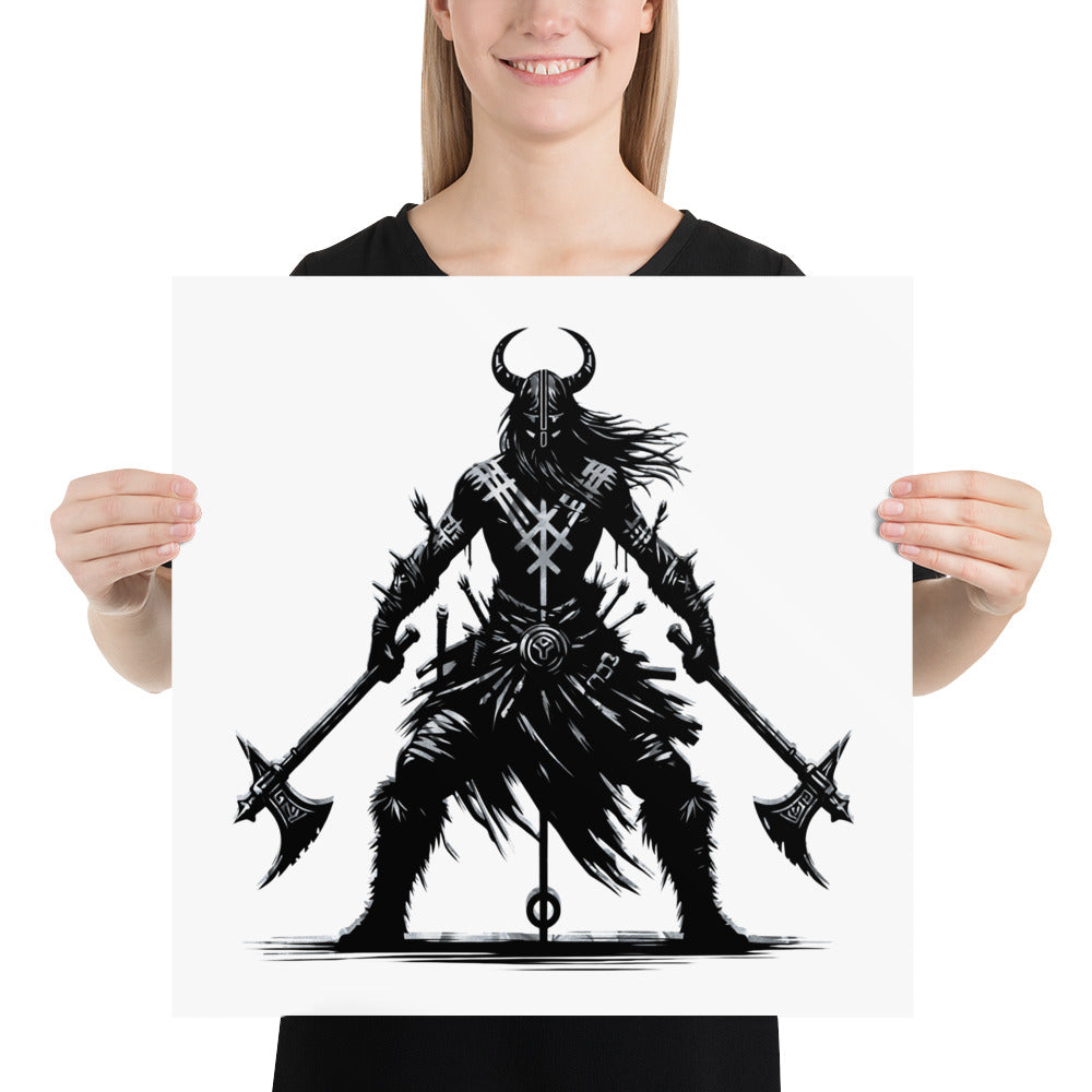 Viking Indomitable - Enhanced Matte Framed Poster Talisman Valhalla Design