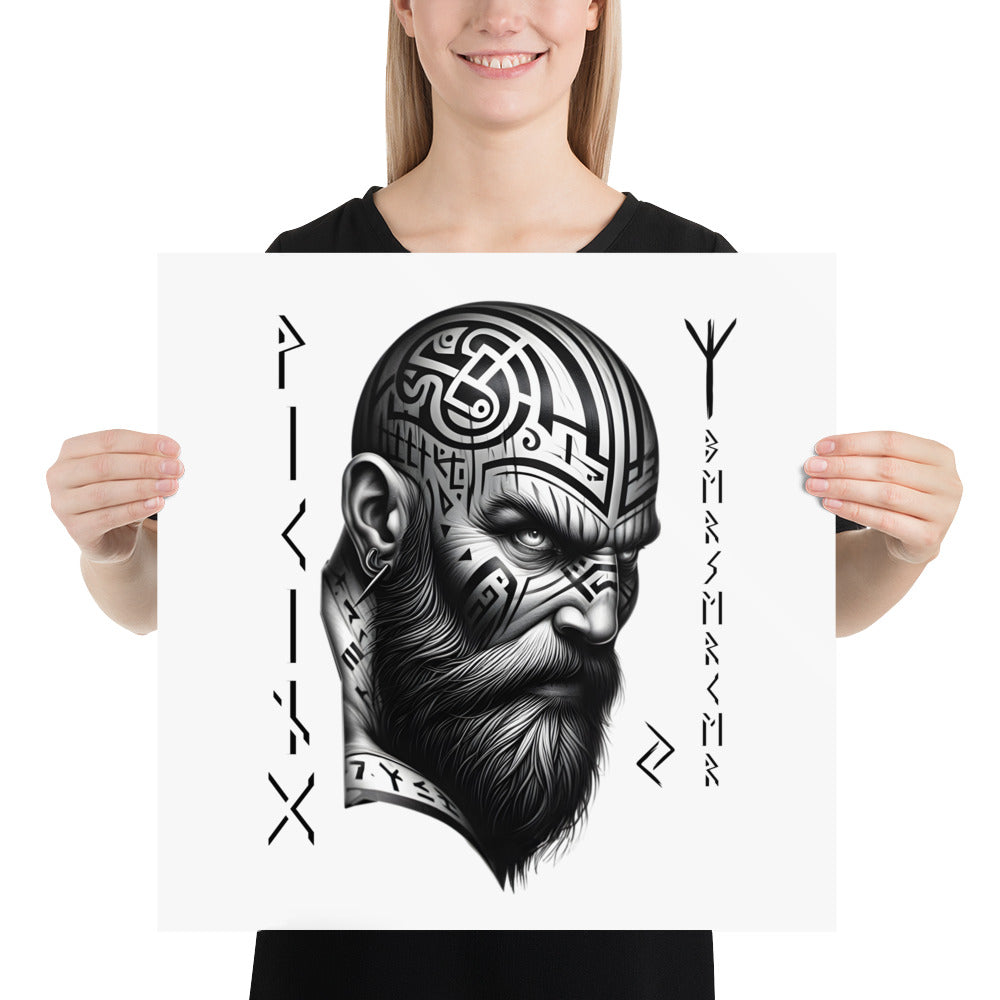 Viking Focus - Enhanced Matte Framed Poster Talisman Valhalla Design