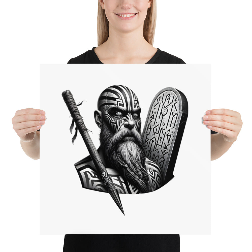 Viking Determination - Enhanced Matte Framed Poster Talisman Valhalla Design