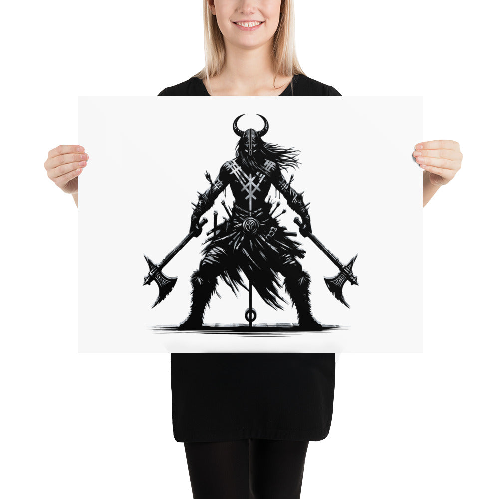 Viking Indomitable - Enhanced Matte Framed Poster Talisman Valhalla Design