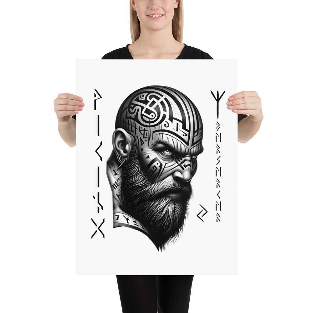 Viking Focus - Enhanced Matte Framed Poster Talisman Valhalla Design