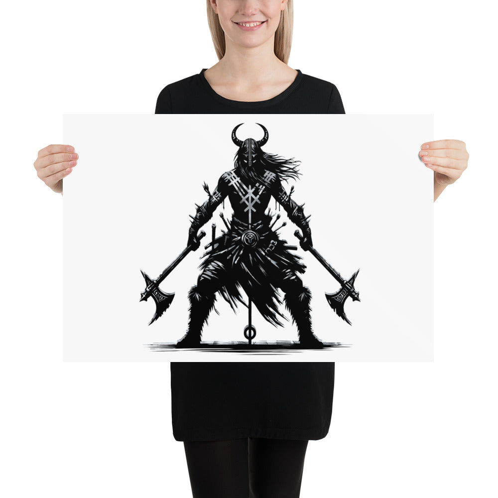 Viking Indomitable - Enhanced Matte Framed Poster Talisman Valhalla Design