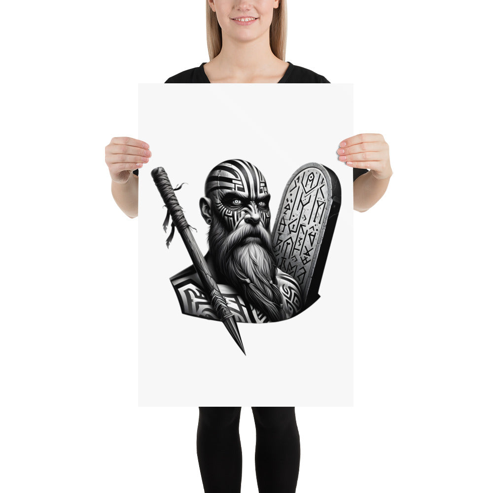 Viking Determination - Enhanced Matte Framed Poster Talisman Valhalla Design