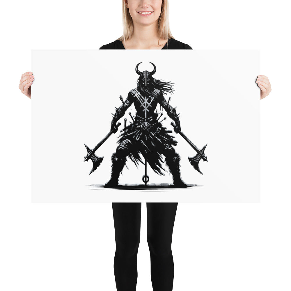 Viking Indomitable - Enhanced Matte Framed Poster Talisman Valhalla Design