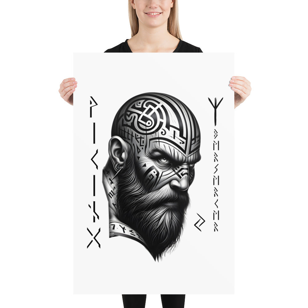 Viking Focus - Enhanced Matte Framed Poster Talisman Valhalla Design