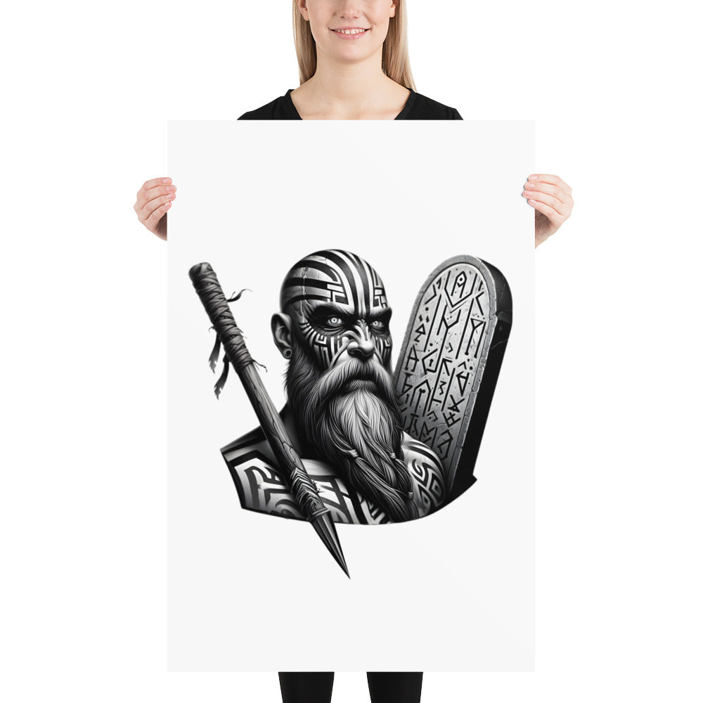 Viking Determination - Enhanced Matte Framed Poster Talisman Valhalla Design