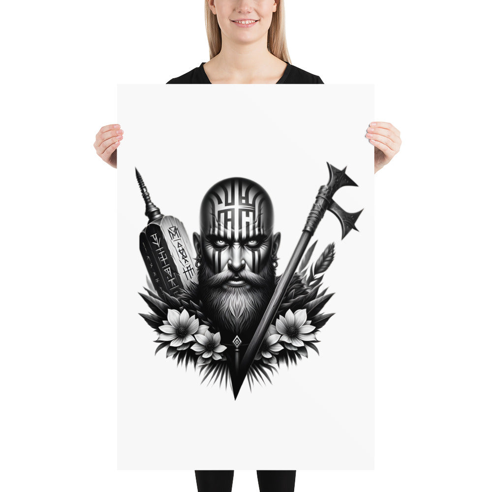 Viking Vigor - Enhanced Matte Framed Poster Talisman Valhalla Design