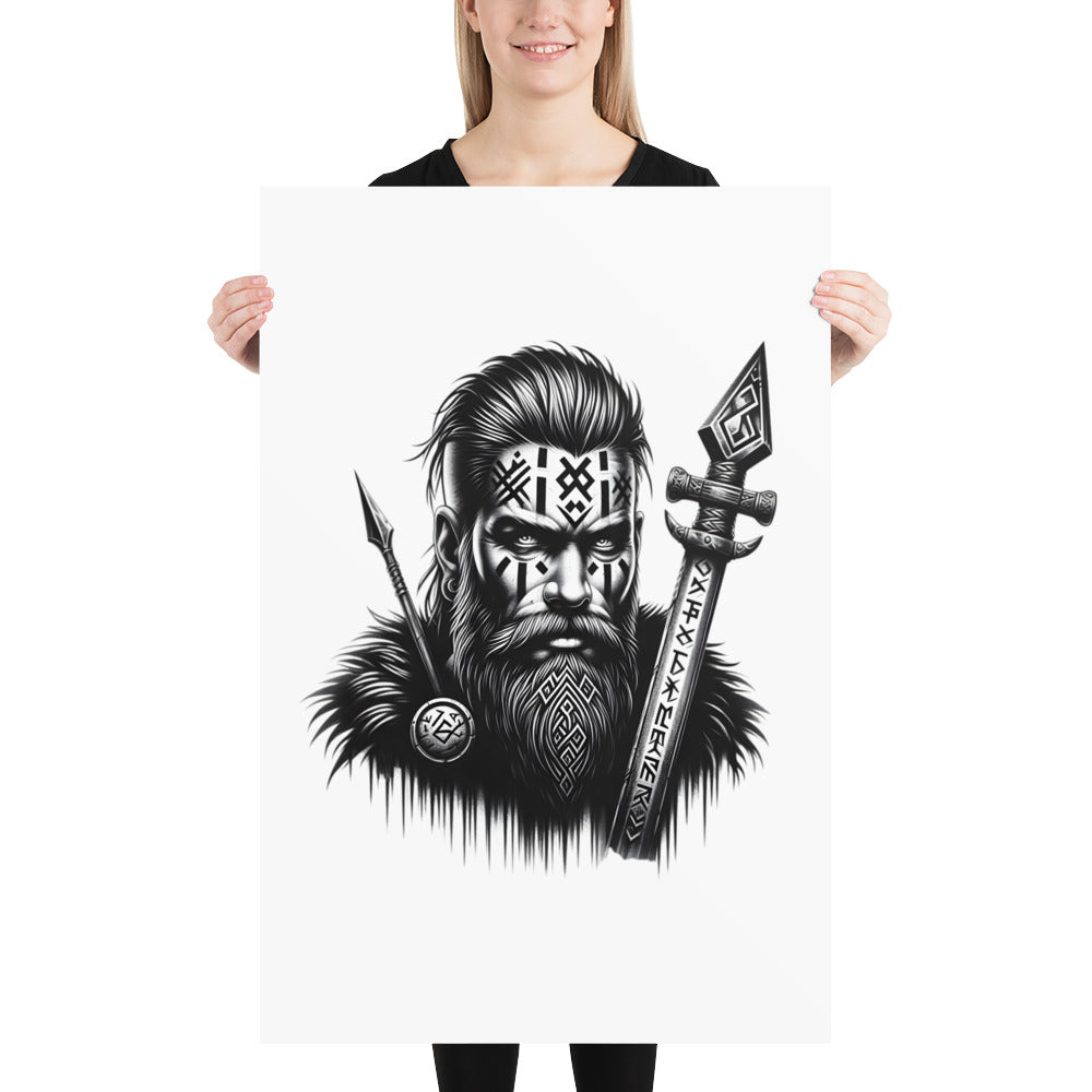 Viking Stoic - Enhanced Matte Framed Poster Talisman Valhalla Design