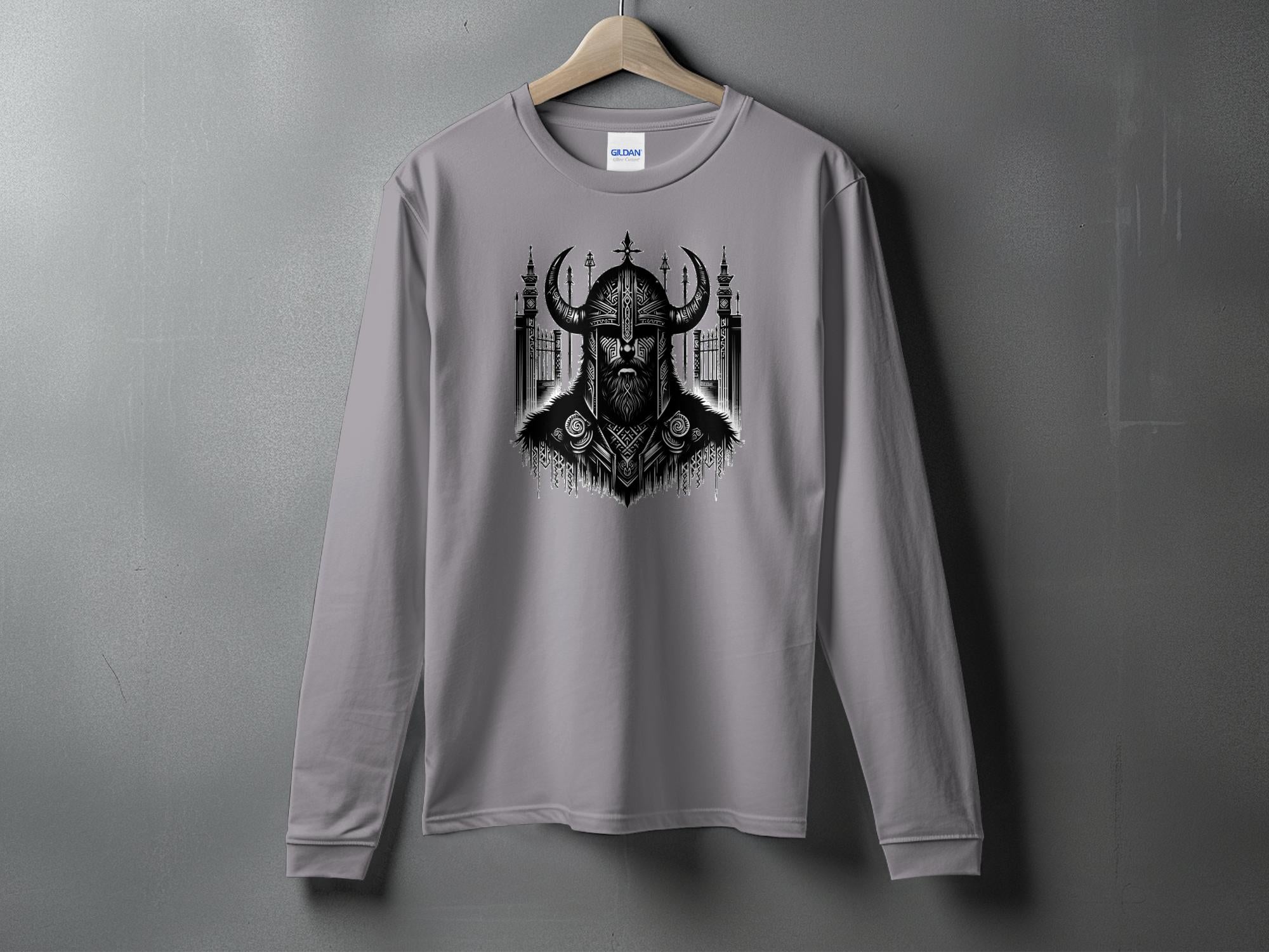 Viking Resolve - Coloured Gildan Long Sleeve Realistic Norse Talisman Men Women Unisex Valhalla Tee Graphic Design