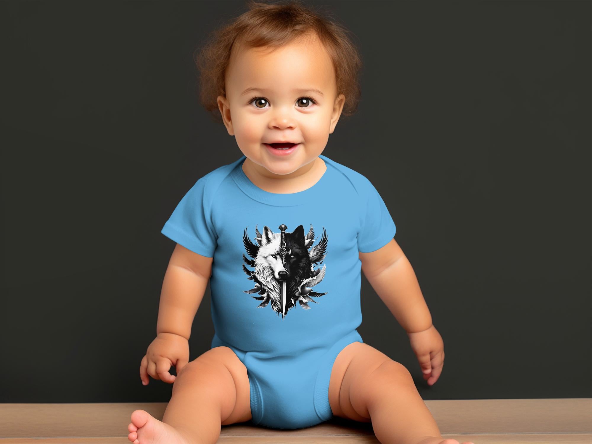 Wolf x Doves - Coloured Toddler Bodysuit Realistic Animal Talisman Unisex Tee Graphic Design