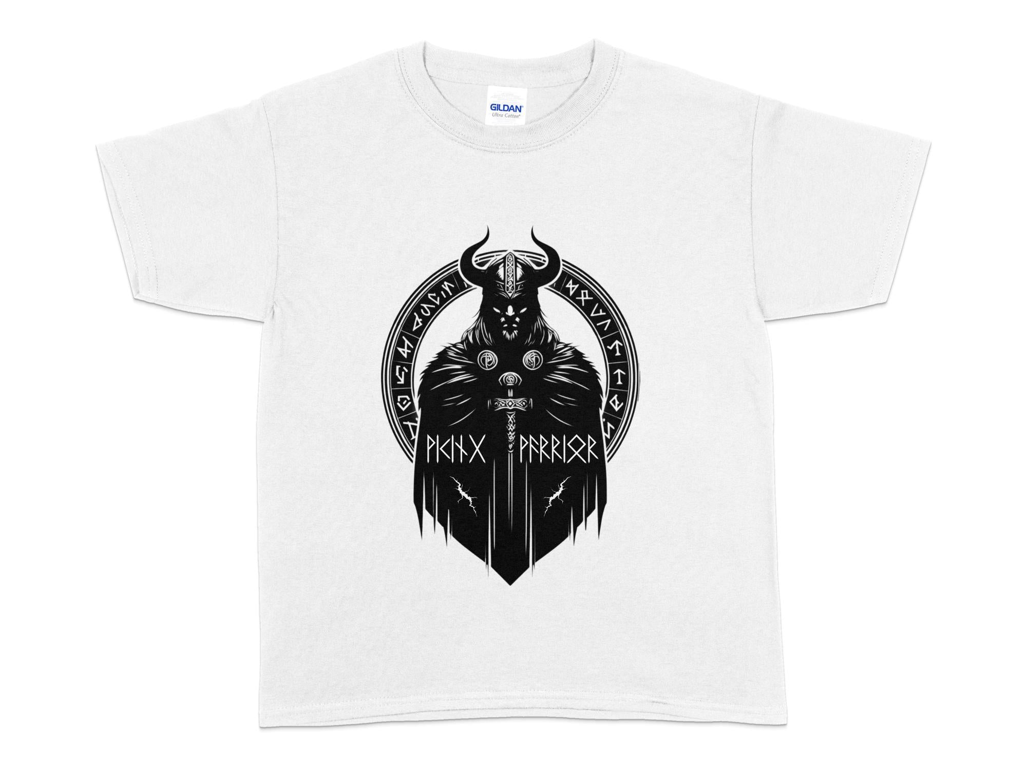 Viking Seer - Coloured Gildan Kids T Shirt Norse Talisman Unisex Valhalla Tee