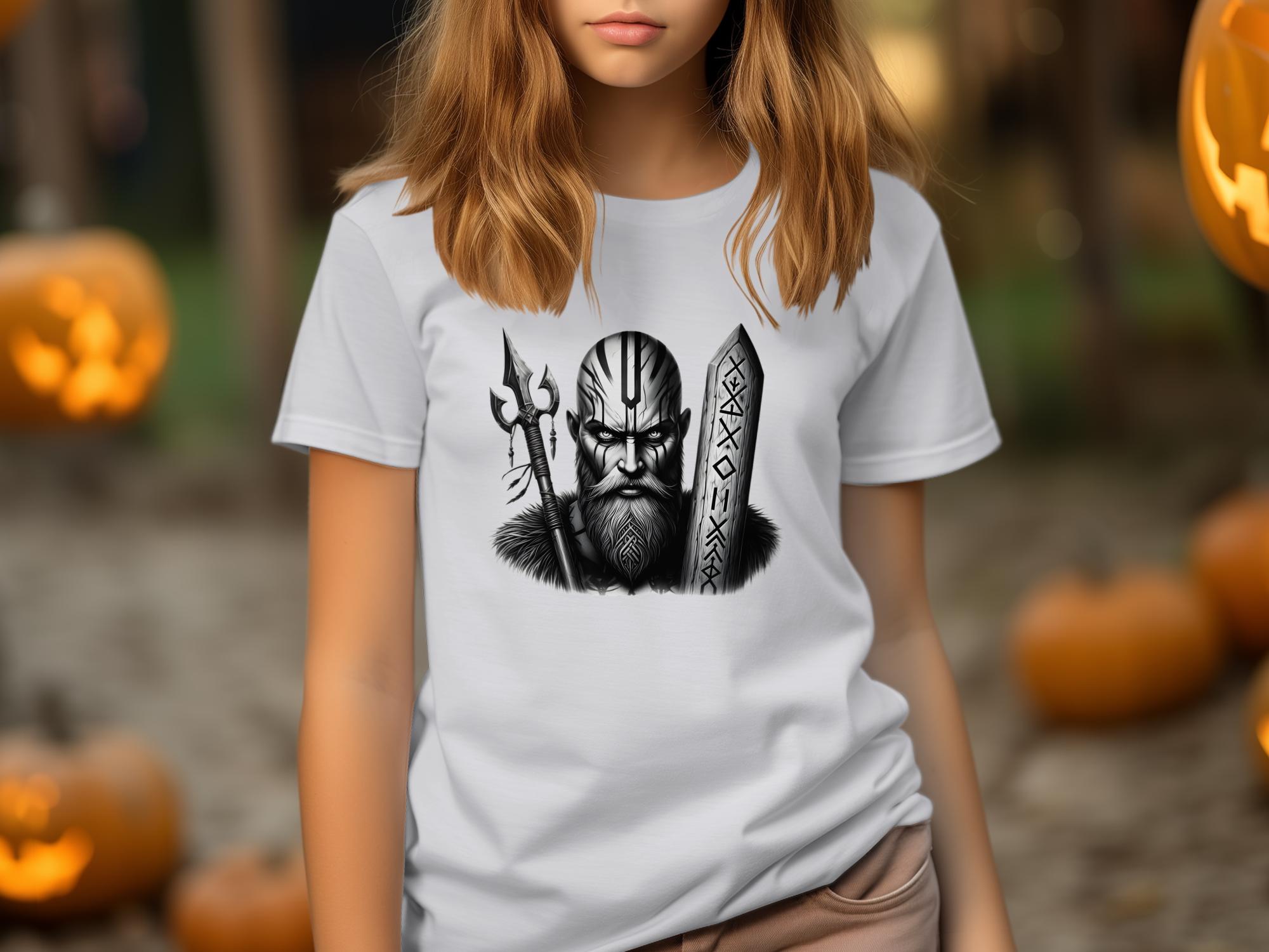 Viking Strength - Coloured Gildan Kids T-Shirt Realistic Norse Talisman Unisex Valhalla Tee Graphic Design