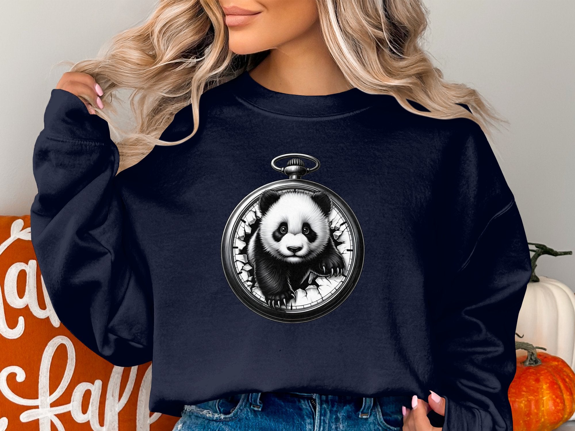 Panda - Coloured Gildan Sweatshirt Realistic Animal Talisman Unisex Cute Tee Graphic Design