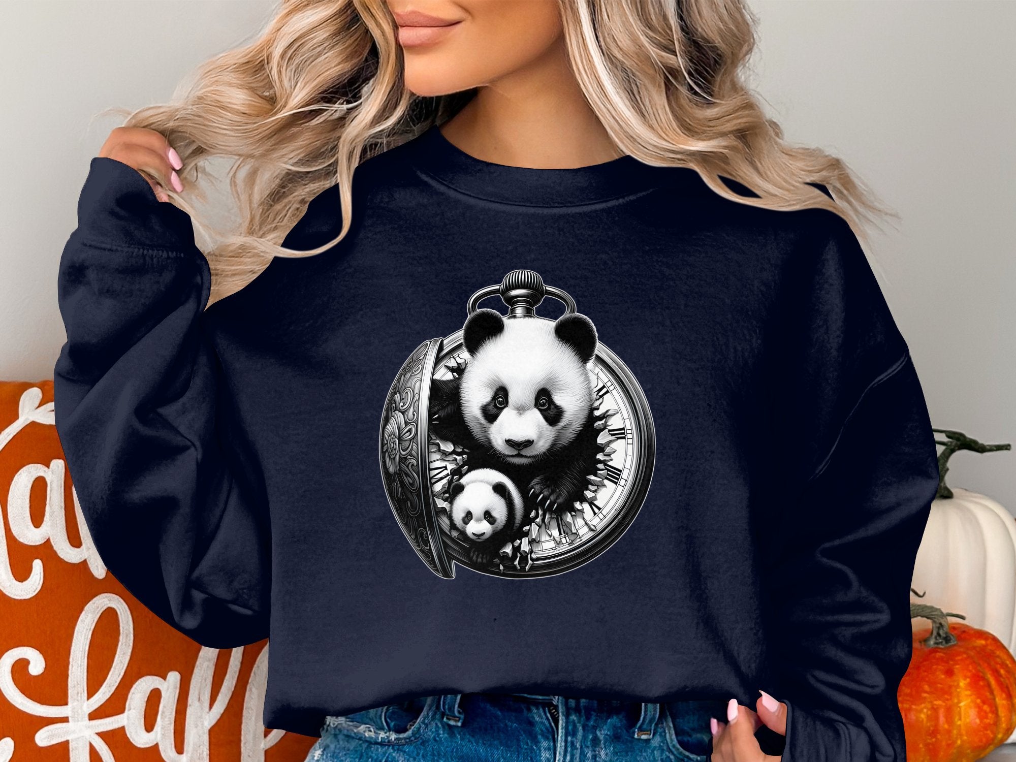 Panda - Coloured Gildan Sweatshirt Realistic Animal Talisman Unisex Cute Tee Graphic Design