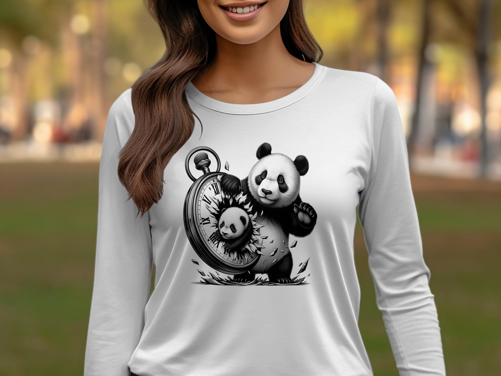 Panda - Coloured Gildan Long Sleeve Realistic Animal Talisman Unisex Cute Tee Graphic Design