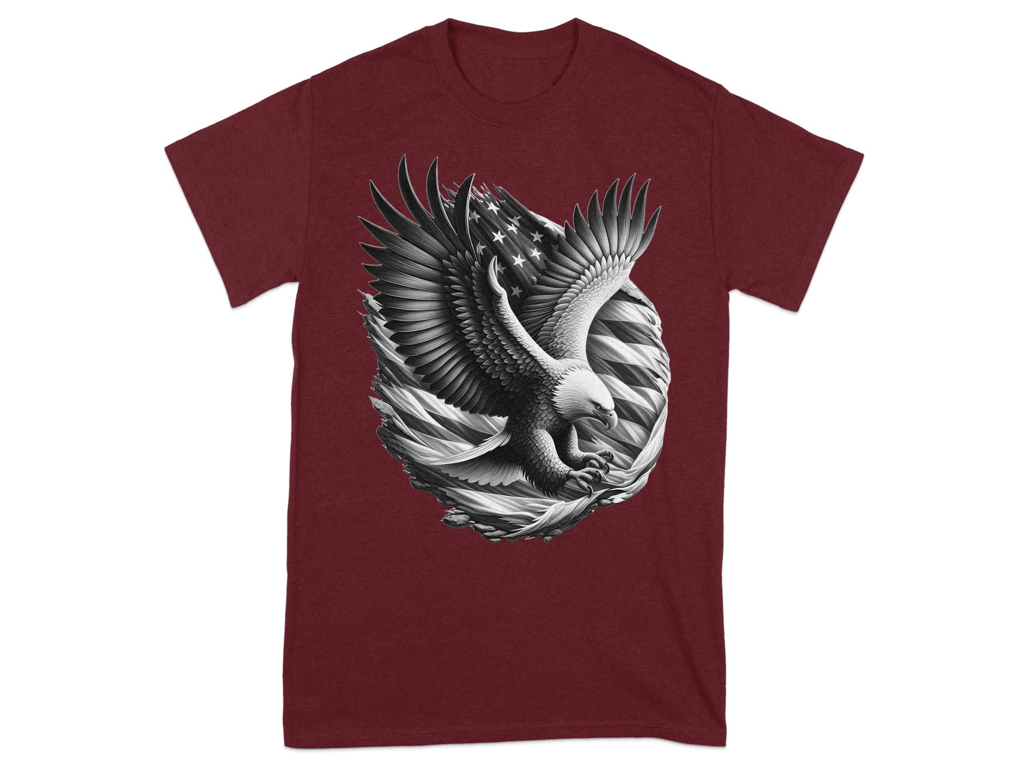 Eagle Patriot - Coloured Gildan T-Shirt Realistic Animal Talisman Unisex Tee Graphic Design