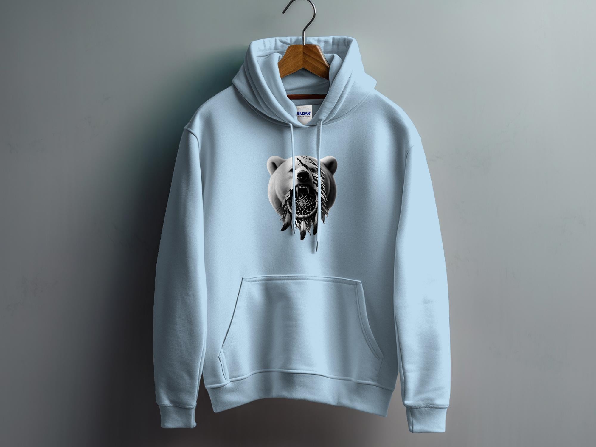 Dreamcatcher Bear - Coloured Gildan Hoodie Realistic Native American Talisman Unisex Mythology Tee Graphic Design