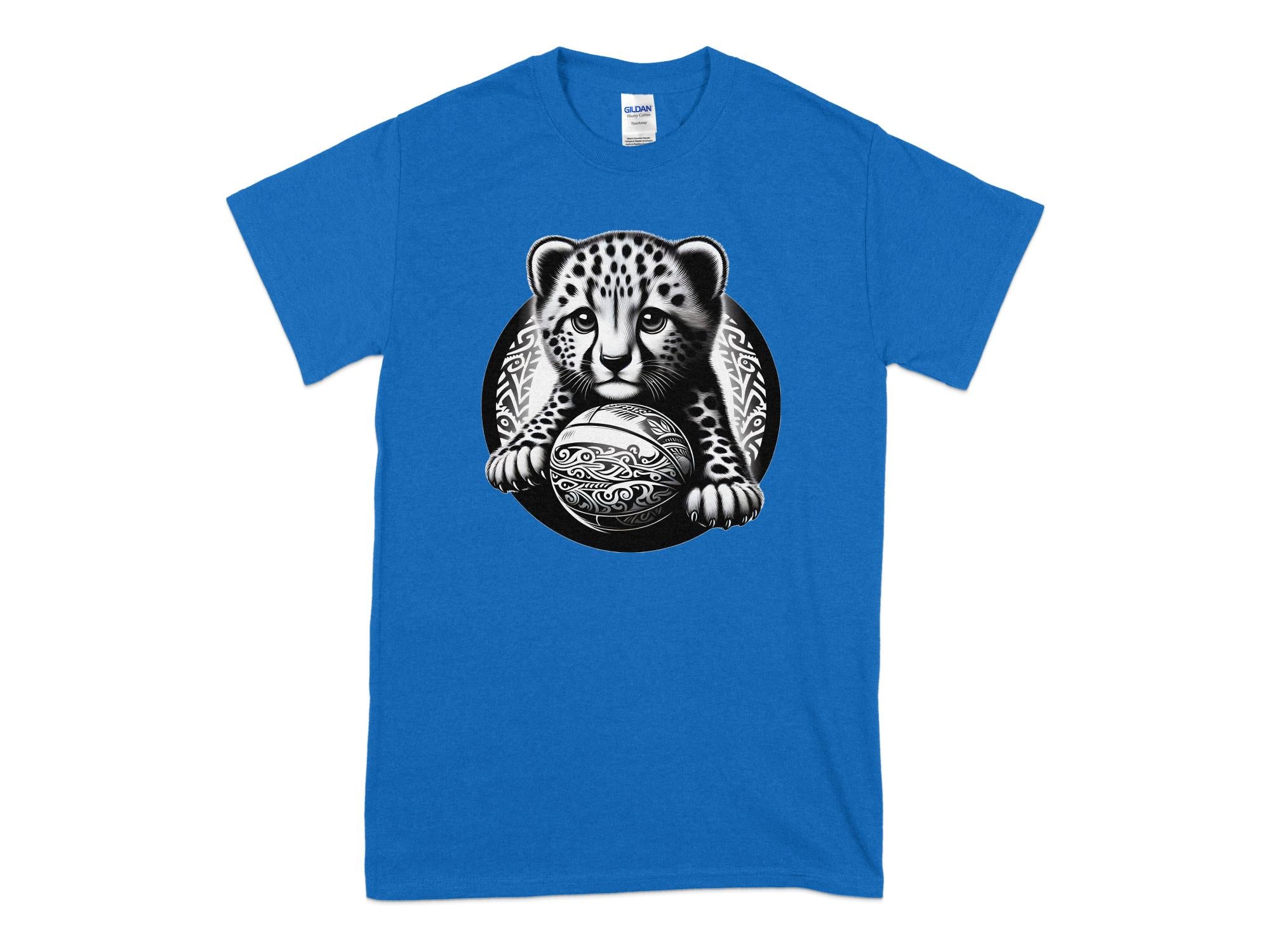 Cheetah World - Coloured Gildan T-Shirt Realistic Animal Talisman Unisex Cute Tee Graphic Design