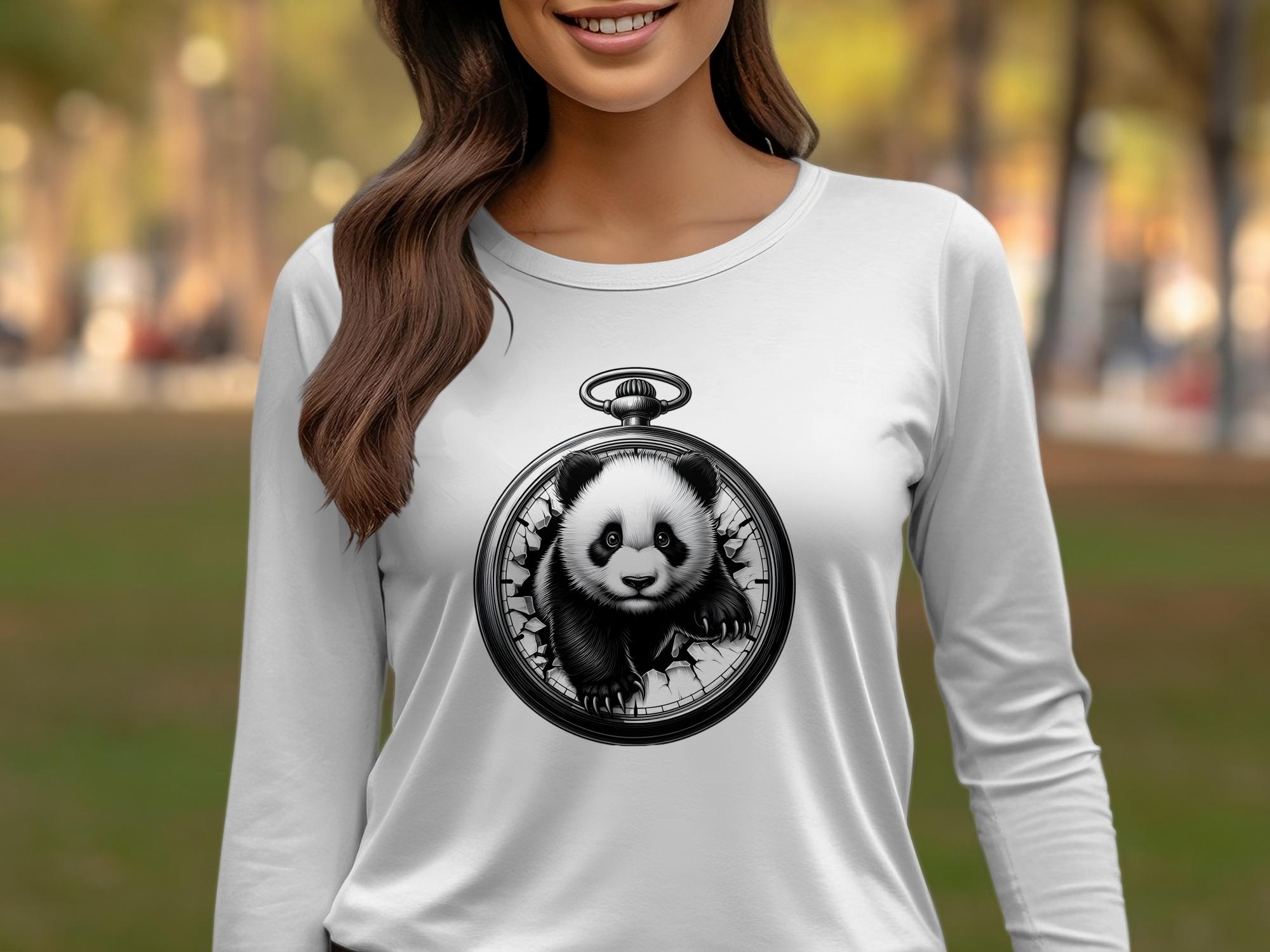 Panda - Coloured Gildan Long Sleeve Realistic Animal Talisman Unisex Cute Tee Graphic Design