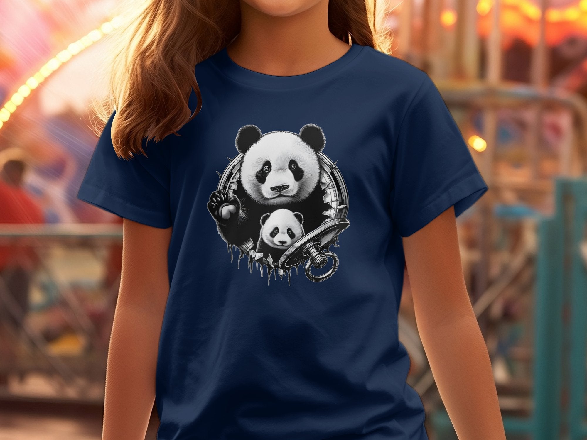 Panda - Coloured Kids T-Shirt Realistic Animal Talisman Unisex Cute Tee Graphic Design