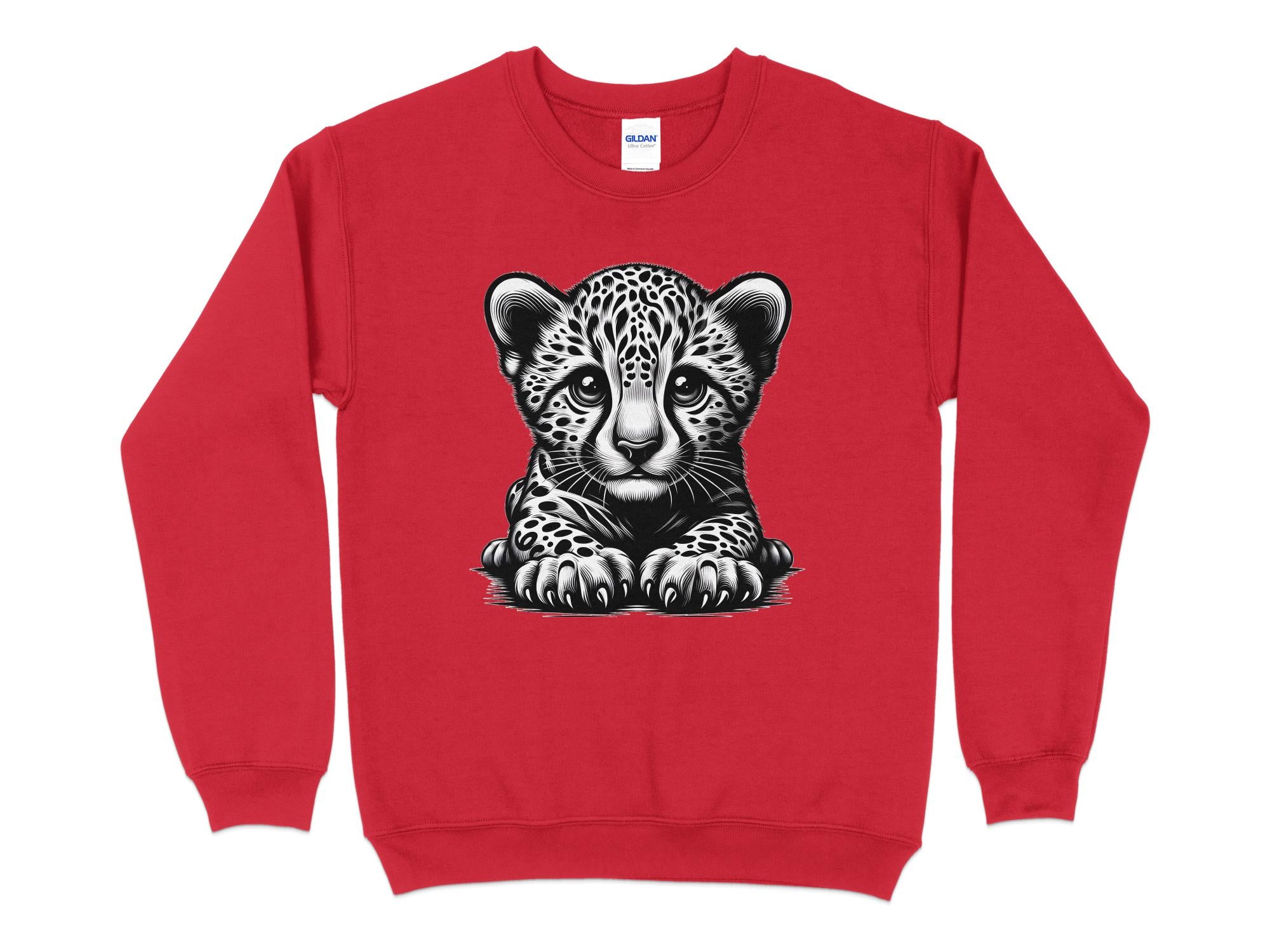 Cheetah World - Coloured Gildan Sweatshirt Realistic Animal Talisman Unisex Cute Tee Graphic Design