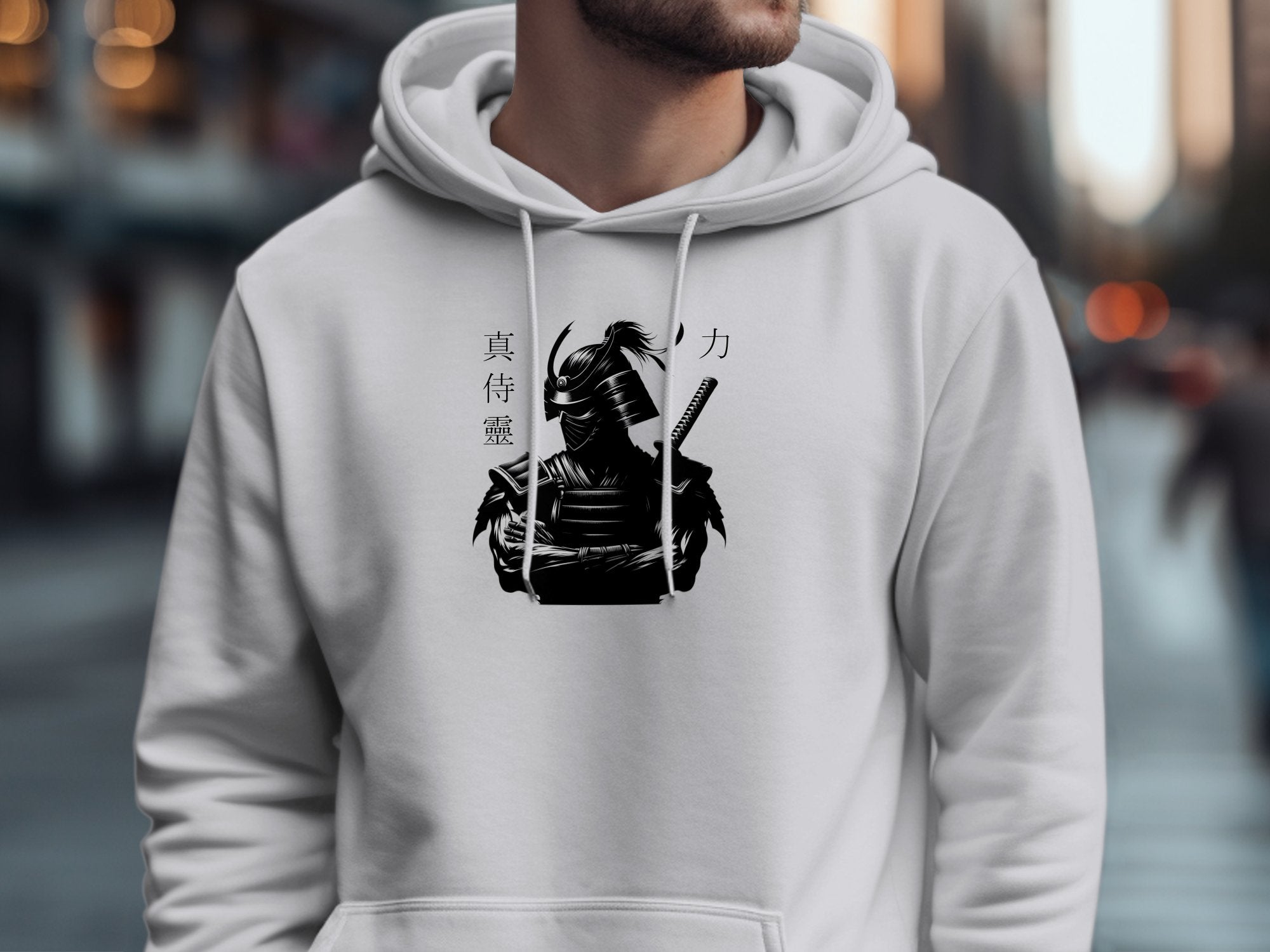 Samurai Ninja - Coloured Gildan Hoodie Japanese Talisman Unisex Cultural Symbolic Graphic Design