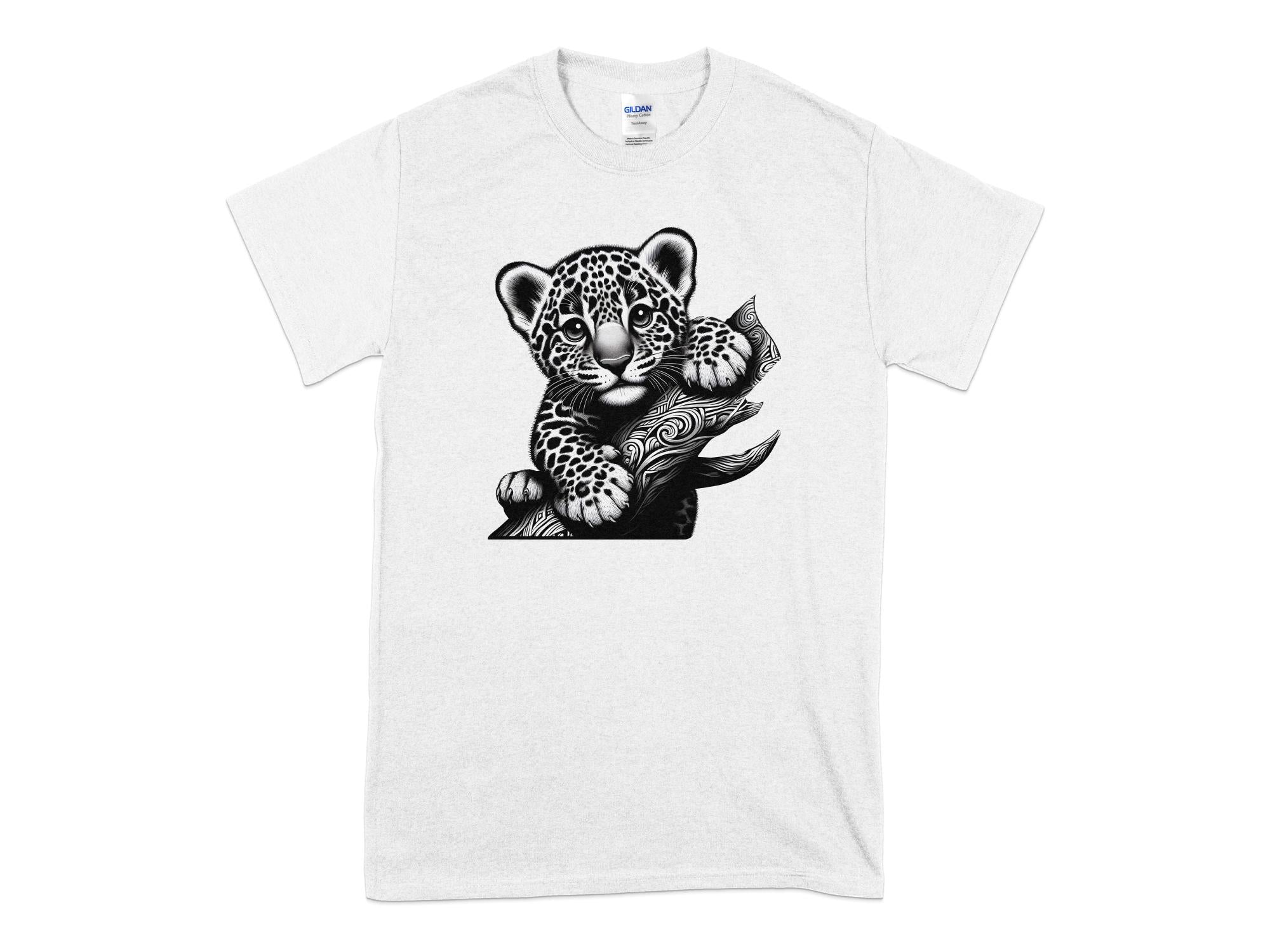 Leopard Bonsai - Coloured Gildan T-Shirt Realistic Animal Talisman Unisex Cute Tee Graphic Design