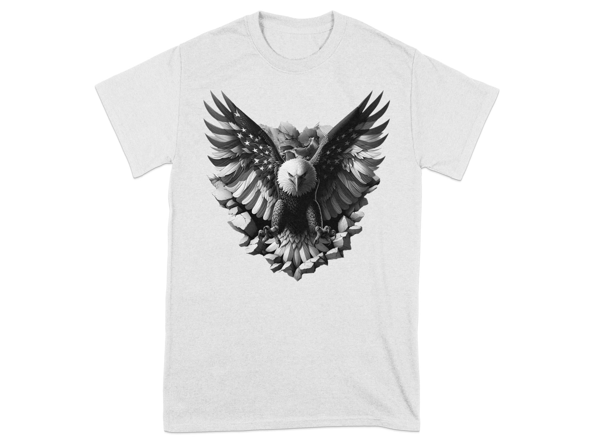 Eagle Patriot - Coloured Gildan T-Shirt Realistic Animal Talisman Unisex Tee Graphic Design