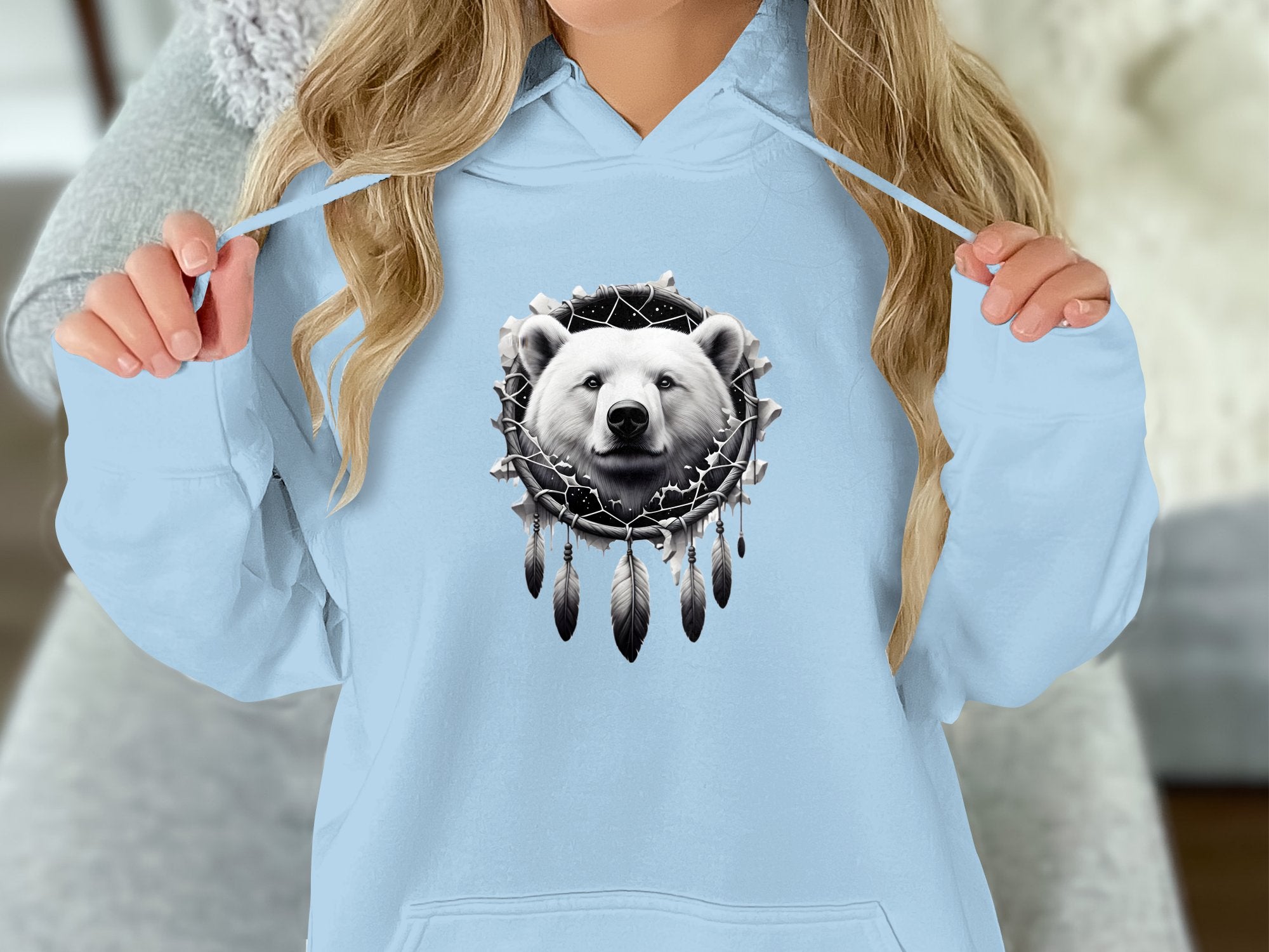 Dreamcatcher Bear - Coloured Gildan Hoodie Realistic Native American Talisman Unisex Mythology Tee Graphic Design