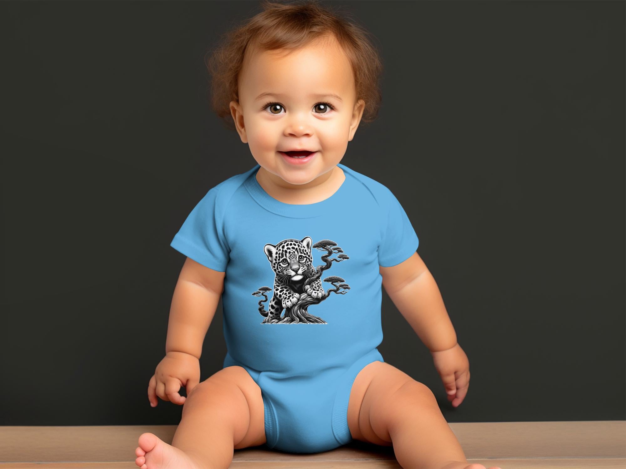 Leopard Bonsai - Coloured Toddler Bodysuit Realistic Animal Talisman Unisex Cute Tee Graphic Design