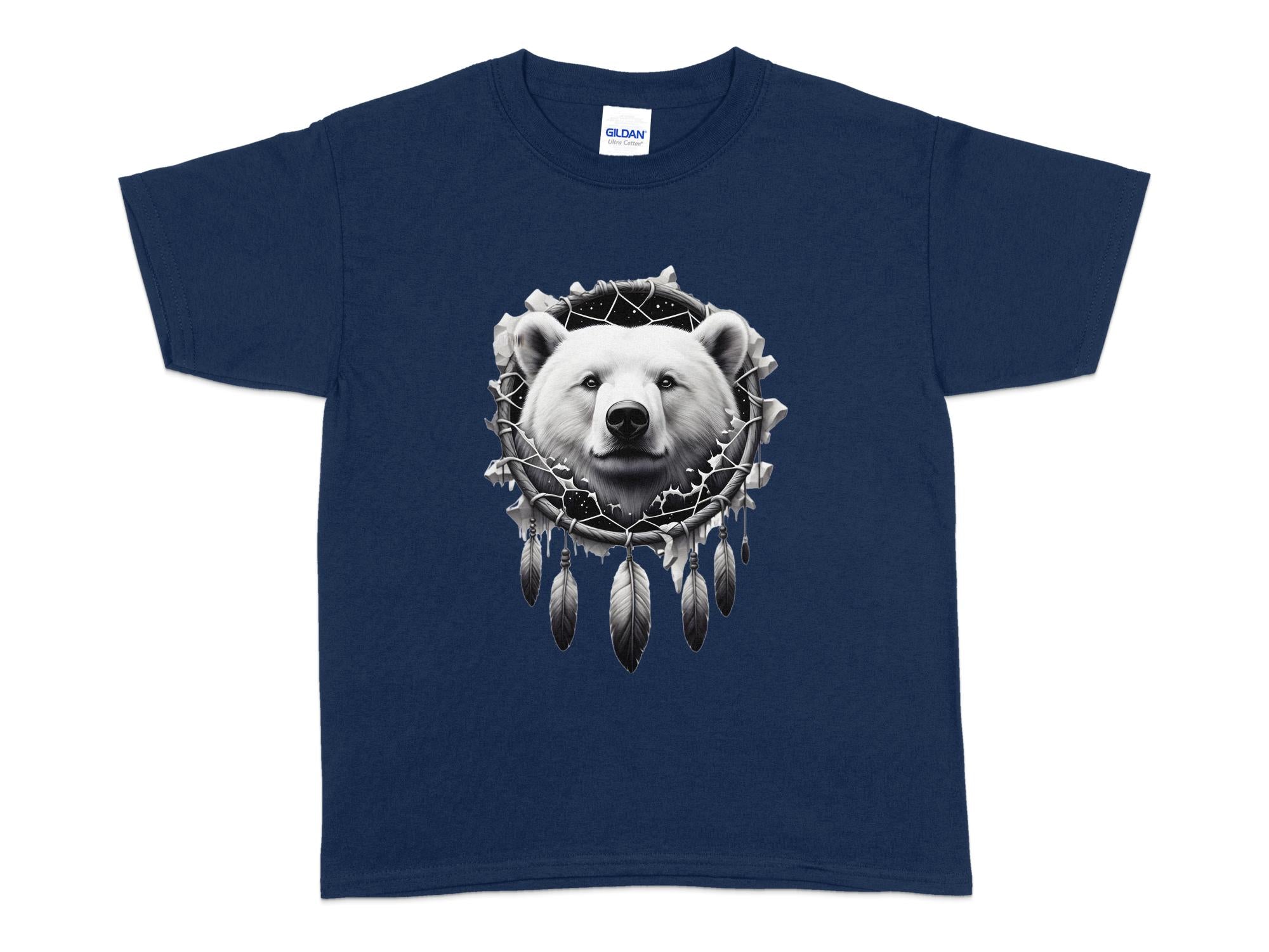 Dreamcatcher Bear - Coloured Gildan Kids T Shirt Realistic Native American Talisman Unisex Mythology Tee Graphic Design